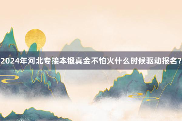 2024年河北专接本锻真金不怕火什么时候驱动报名？